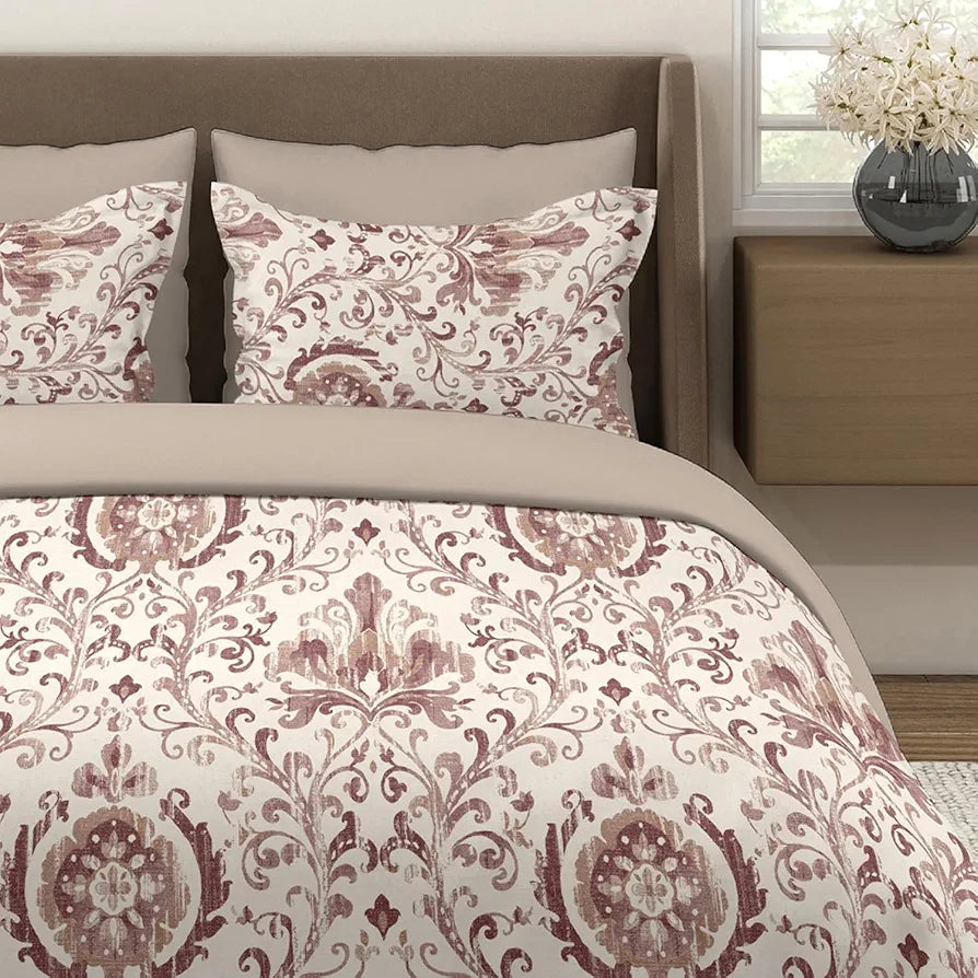 Layers Glory Cotton Bedsheet Set for All Seasons Lightweight 144 TC Queen Size Multicolor Glory