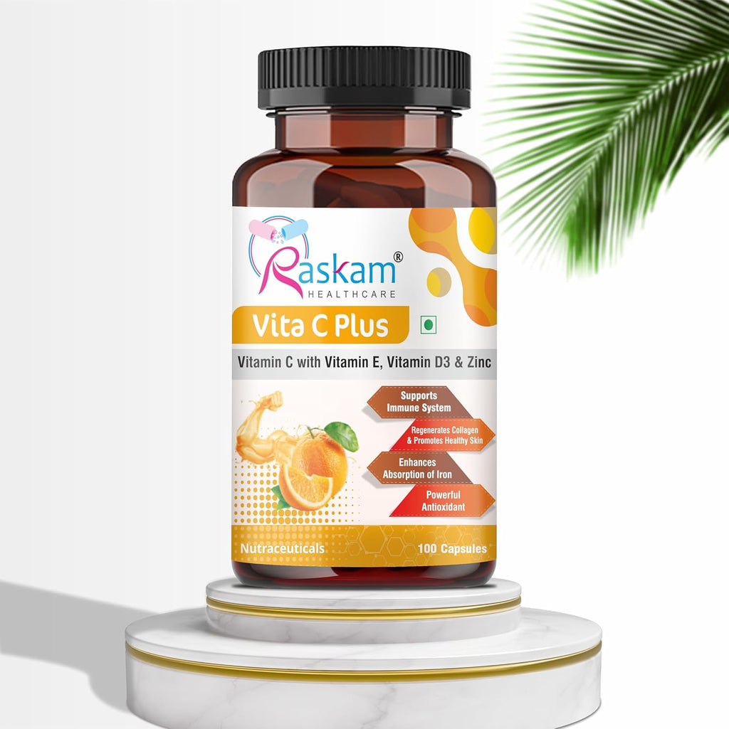 Vita C Plus - 100 Capsules - Antioxidant & Immune Support - Overall Health - Skin Anti-Ageing -Supports Healthy Skin & Joints