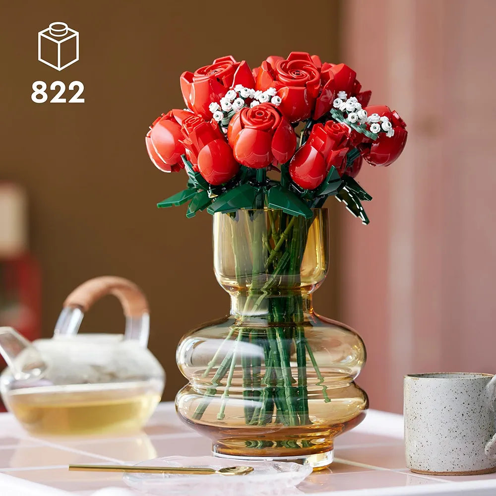 Lego Botanicals Bouquet Fantasy Building Set of Roses Home Decor Flower Gift for Adults 10328, 822 Pcs