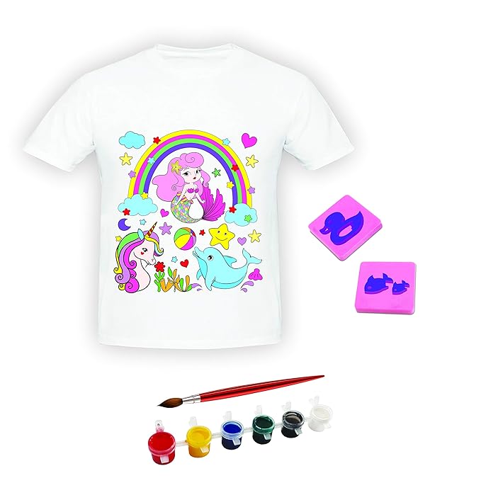 Ratna's Paint Your T-shirt a Perfect Art and Craft Kit for Kids | Mermaid