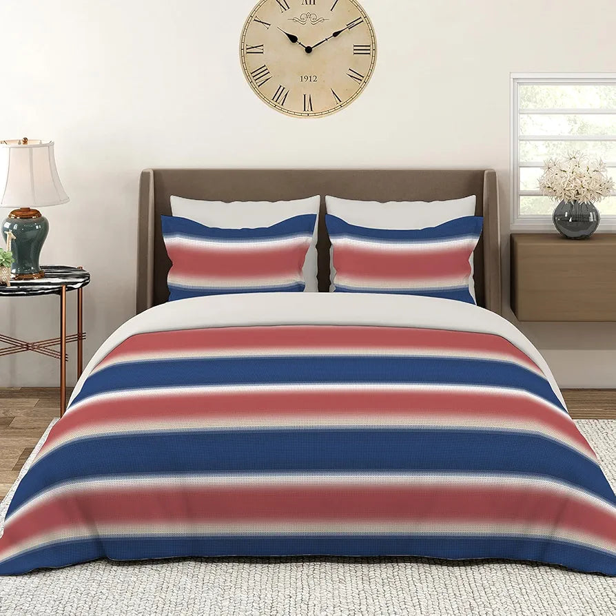 Layers Durathread Bedsheet Set for All Seasons Lightweight Moisture Absorbent 225 CVC King Size Multicolor Pattern