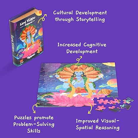 Toynama Educational Toys for Kids Vishnu 100 Pcs Jigsaw Puzzles Ages 3+ Cultural Interactive
