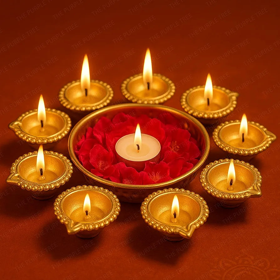 The Purple Tree Diya Urli Bowl for Water Flowers & Candles