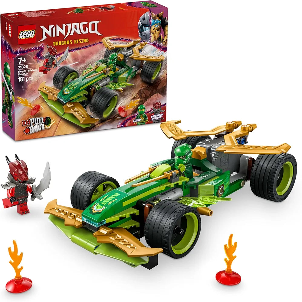 Lego NINJAGO Lloyd’s Pull-Back Race Car Pretend Play Toy Set 71828 Building Blocks Toys for 7+ Gift for Boys and Girls