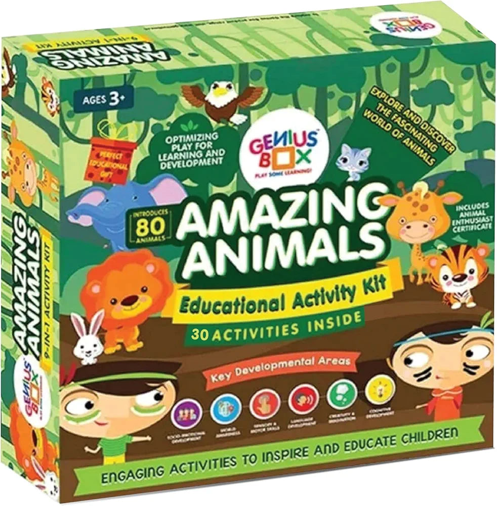 Genius Box Play some Learning Activity Kit for 3+ Year Age: Amazing Animals DIY, Educational Toy, Learning Kit, Educational Kit, STEM Toy 30 Activity Kit