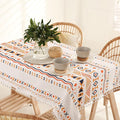 Urban Space Cotton Dining Table Cover 6 Seater Printed Cotton Table Cloth Colour Boho Orange