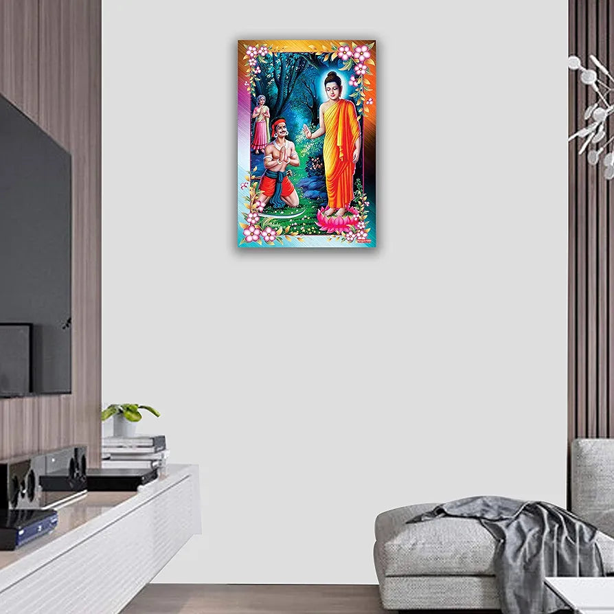 Rangoli MDF Wall Stick Decorative Panel 12x18 Wall Art P-1 Design-21