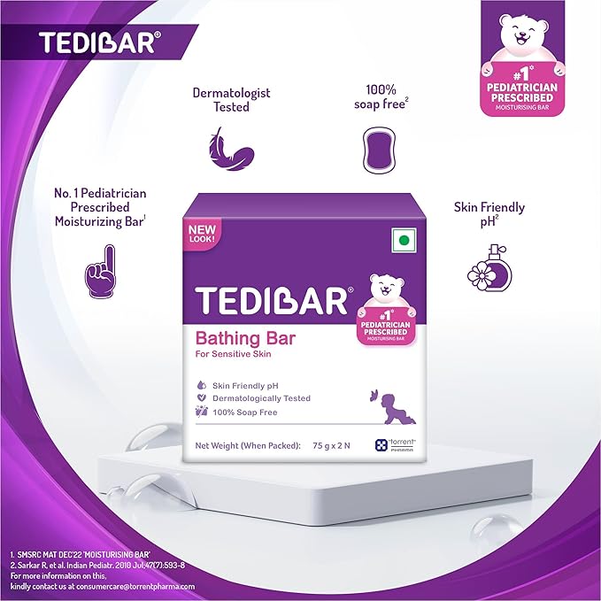 Torrent pharma Tedibar Baby Bathing Bar, Spoo Baby Shampoo And B4 Nappi Cream Diaper Rash Cream Combo