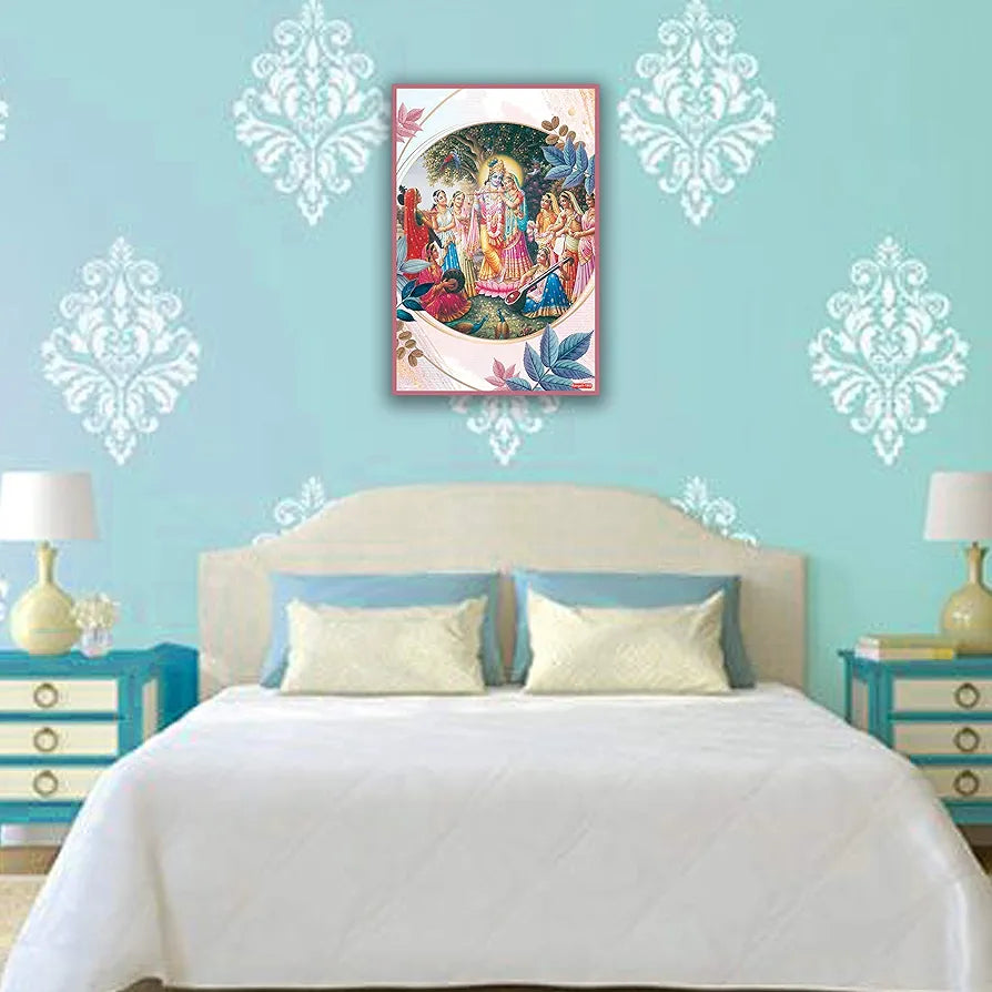 Rangoli MDF Wall Stick Decorative Panel 12x18 Wall Art P-1 Design-20
