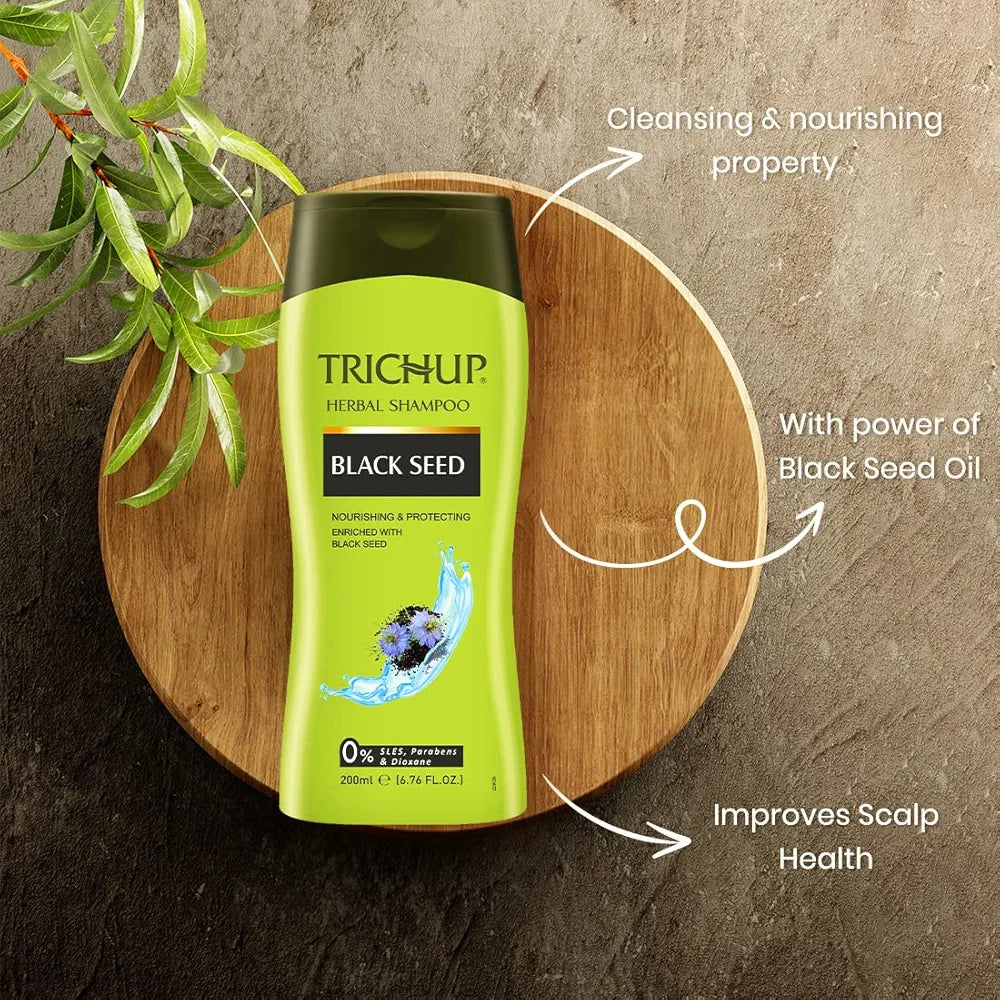 Trichup Black Seed Herbal Shampoo - Each 200ml (Pack of 2)
