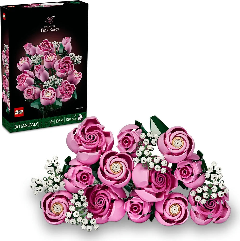 Lego Botanicals Bouquet of Pink Roses Decorative Flowers 10374 Building Blocks Set for Adults -Age 18+