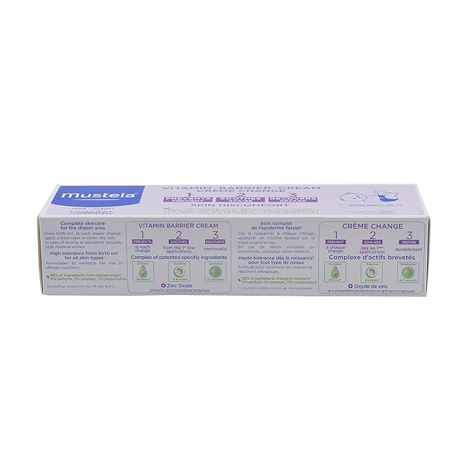 Mustela Baby 123 Vitamin Barrier Cream - Diaper Rash Cream - 100 ml