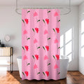 Kuber Industries Shower Curtain Bathroom Shower Curtain 8 Rings Curtain Painting Pink