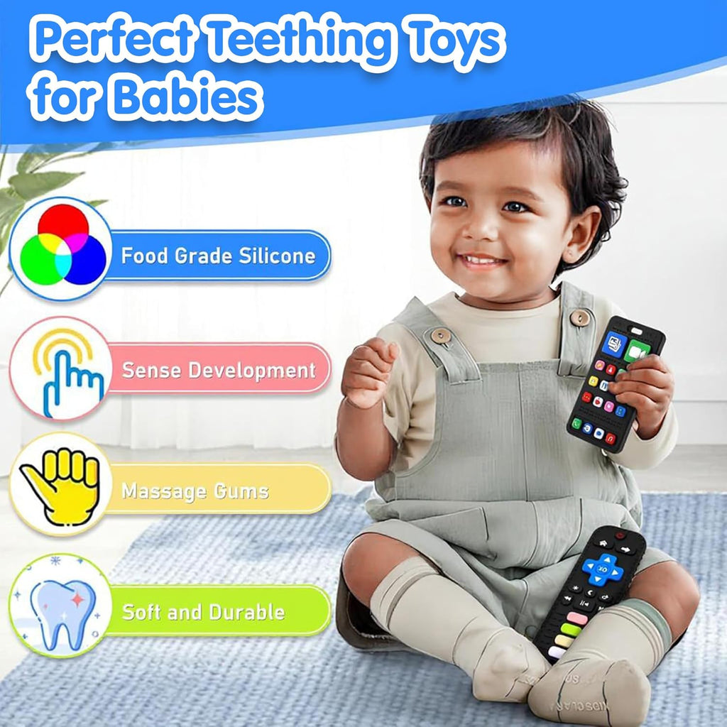 Kidology Baby Teething Toys for 3-18 Months TV Remote & Mobile Phone