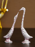 Ecraftindia 7 Inch Pink Kissing Swan Couple Handcrafted Decorative Figurine