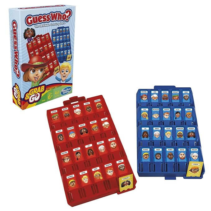 Hasbro Gaming Guess Who Grab and Go Tabletop Game Multicolour