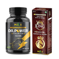 Max Ayurveda Dr Power Premium Capsules and King Power Massage Oil For Men (30 Capsules + 20ml Oil Bottle) Combo Pack