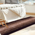 Kuber Industries Shaggy Carpet Polyester Bedside Runner Rectangular Soft Rug for Hall Offices Kitchens Bedroom Dark Brown