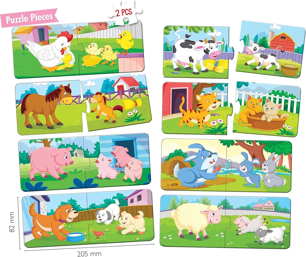 Hello Friend at The Farm & Animal Jigsaw Puzzle Boxes for Beginners Kids, 3+ yrs