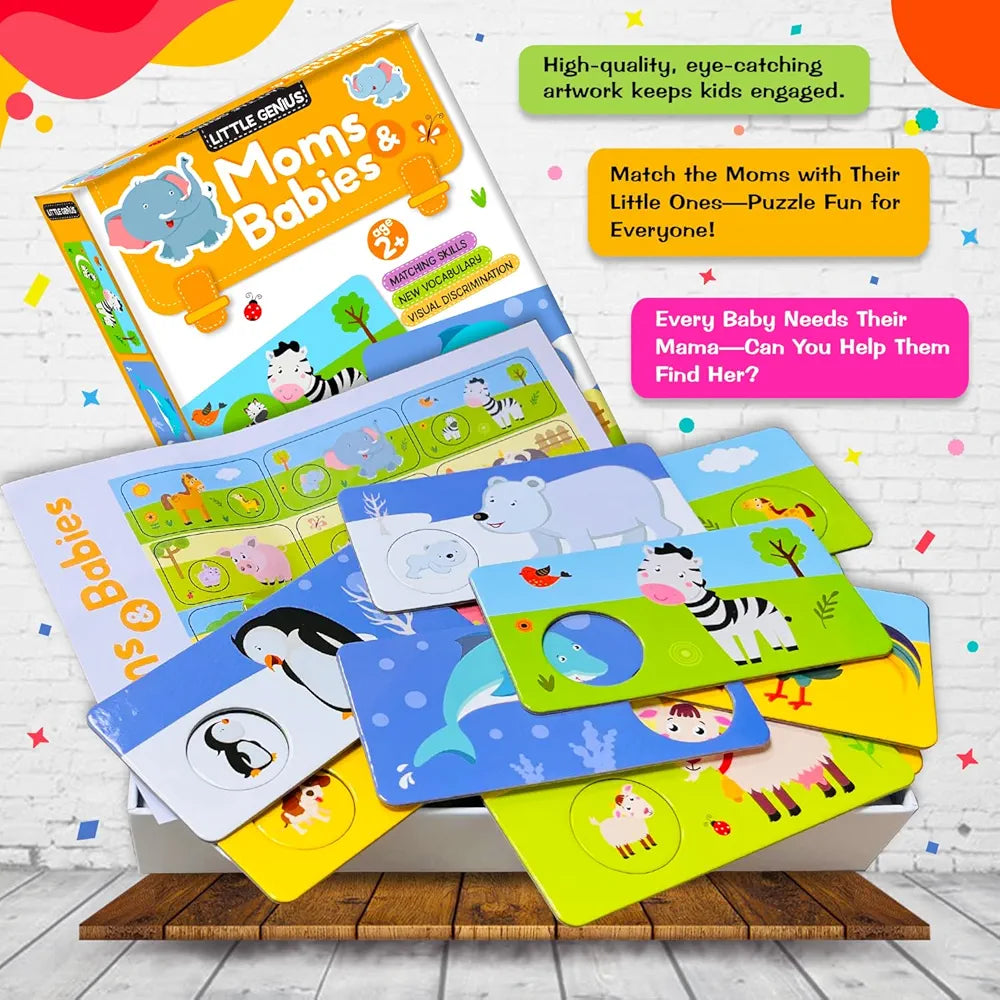 Hello Friend Mom and Baby  Puzzle Game Box Set for Kids – Early Learning Activity with Matching Skills Colorful Fun Illustrations for Kids Toddlers Ages 2+ Years