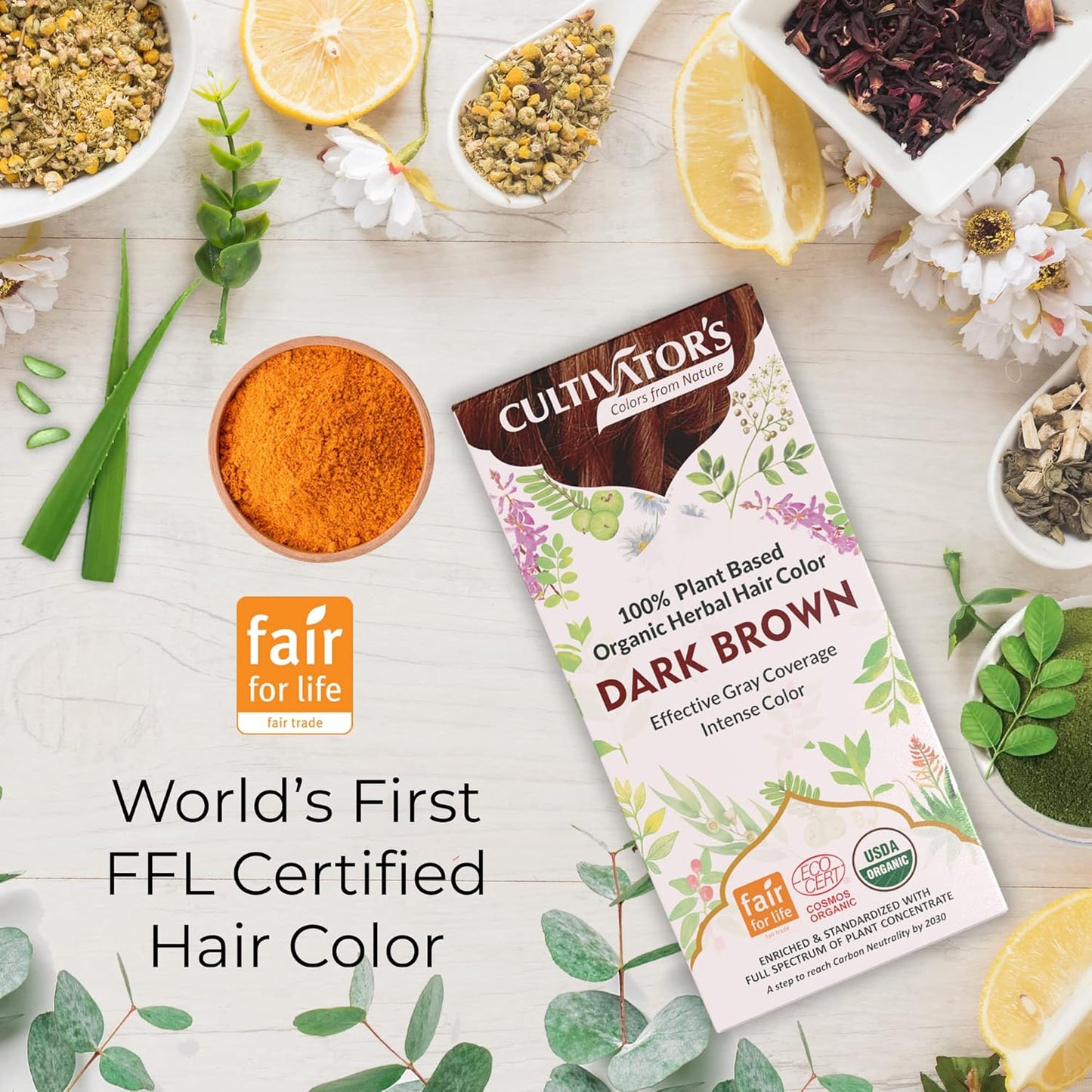 Cultivator's Dark Brown Organic Herbal Hair Colour - 100 gms