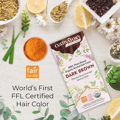 Cultivator's Dark Brown Organic Herbal Hair Colour - 100 gms