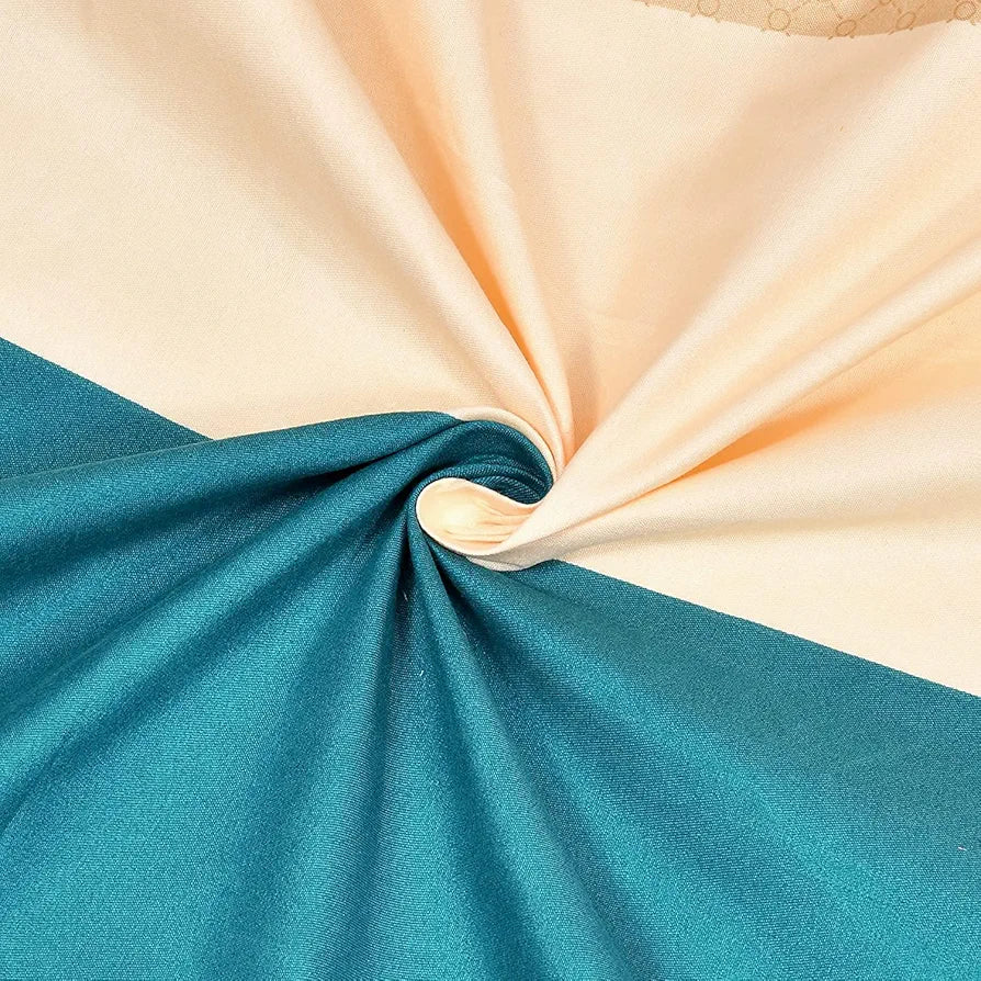 The Home Style Cotton Feel Glace Cotton Elastic Single Bed Bedsheet With 1 Pillow Cover ButterScotch