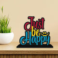 Artvibes Wooden Idols and Figurine Just Be Happy Quotes Table Decor for Office Desk Showpiece | Home Decoration Item