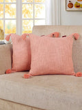 Homadorn Luxury Cotton Handmade Decorative Boho Throw Pillow Covers Peach