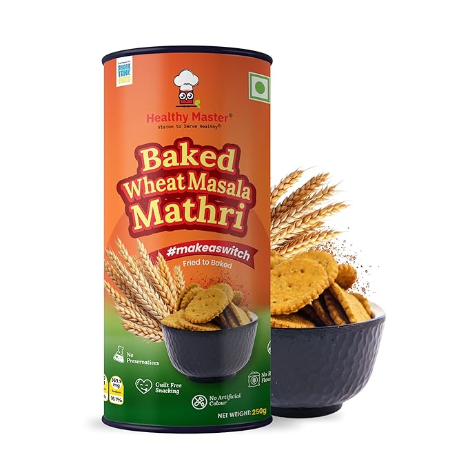 Healthy Master Baked Wheat Masala Mathri - 250 gms