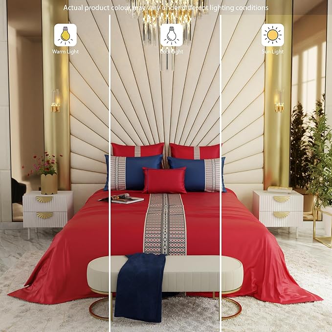 Stoa Paris Crown of Versailles 6-Piece Bedsheet Set Colour Red