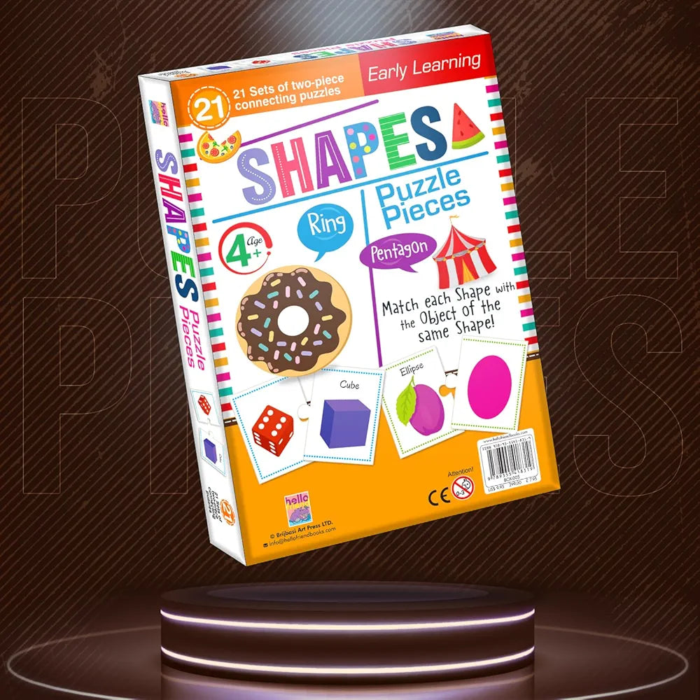 Hello Friend Shapes Jigsaw Puzzle Connecting 2-Piece  for Kids, Childrens and Toddlers Early Learning Educational
