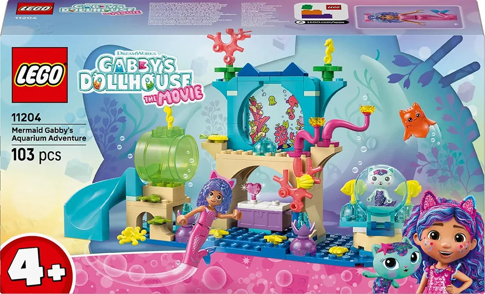 Lego Gabby’s Dollhouse Mermaid Gabby’s Aquarium Adventure Animal Toy 11204 Building Blocks Toys for 4+ Gift for Boys and Girls