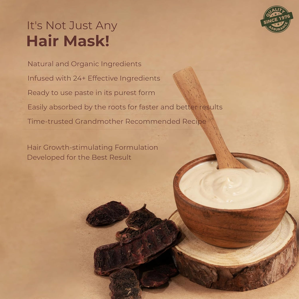 Indus Valley Bio Organic Hair Growth Mask with Hibiscus, Rosemary & Fenugreek Seeds, Ready-to-Apply 150g