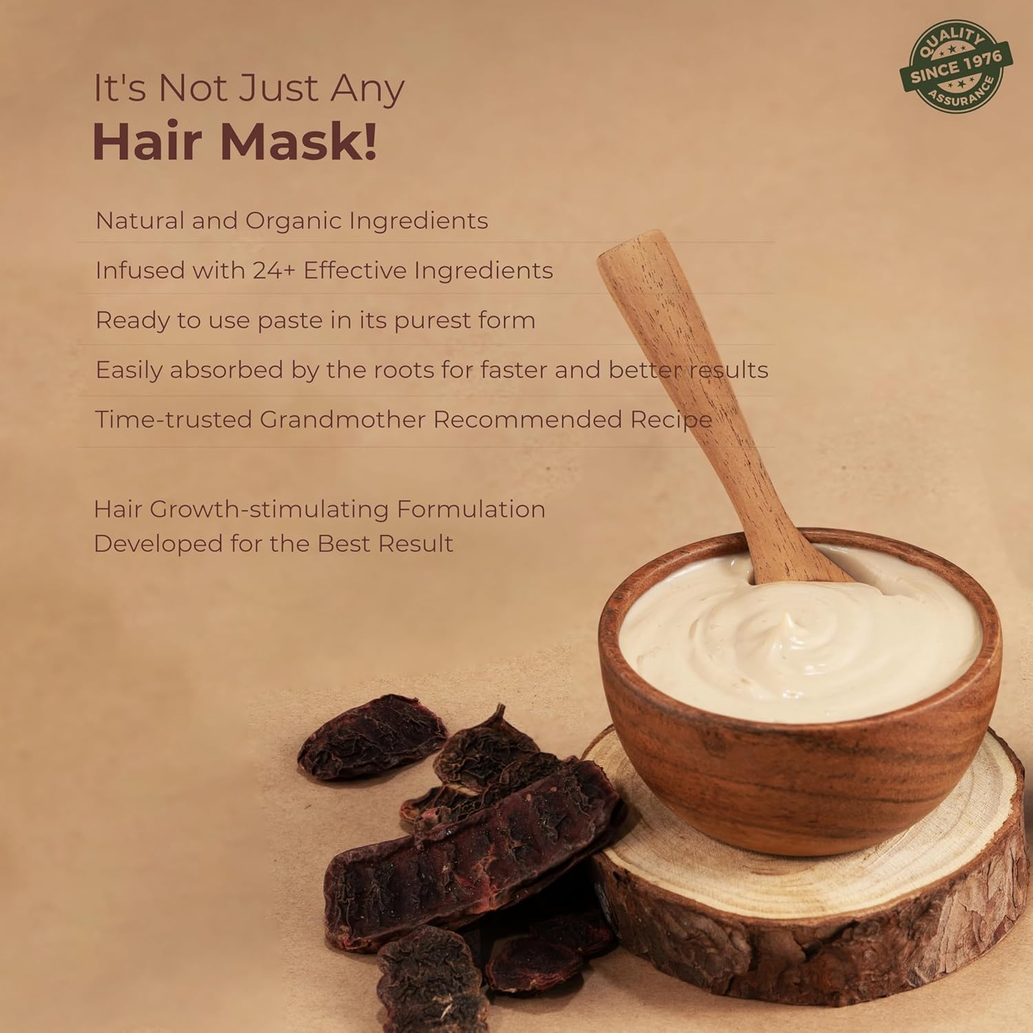 Indus Valley Bio Organic Hair Repair Mask With Bringraj & Brahmi, 150g