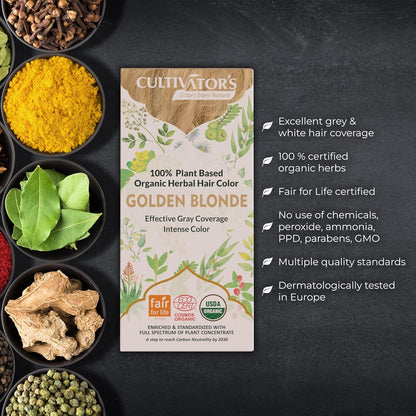 Cultivator's Golden Blonde Organic Herbal Hair Colour - 100 ml