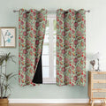 Cloth Fusion Blackout Printed Premium Window Curtains 5 Feet Long Set of 2 Blue Garden