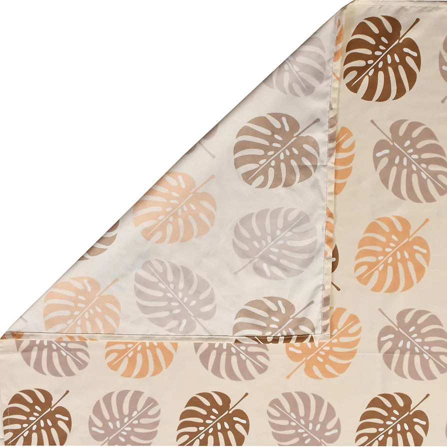 Homekart Premium Cotton Elastic Fitted Bedsheets with 2 King Size Pillow Covers Double Bed Leaf Print Beige and Brown 200 tc - 220 tc