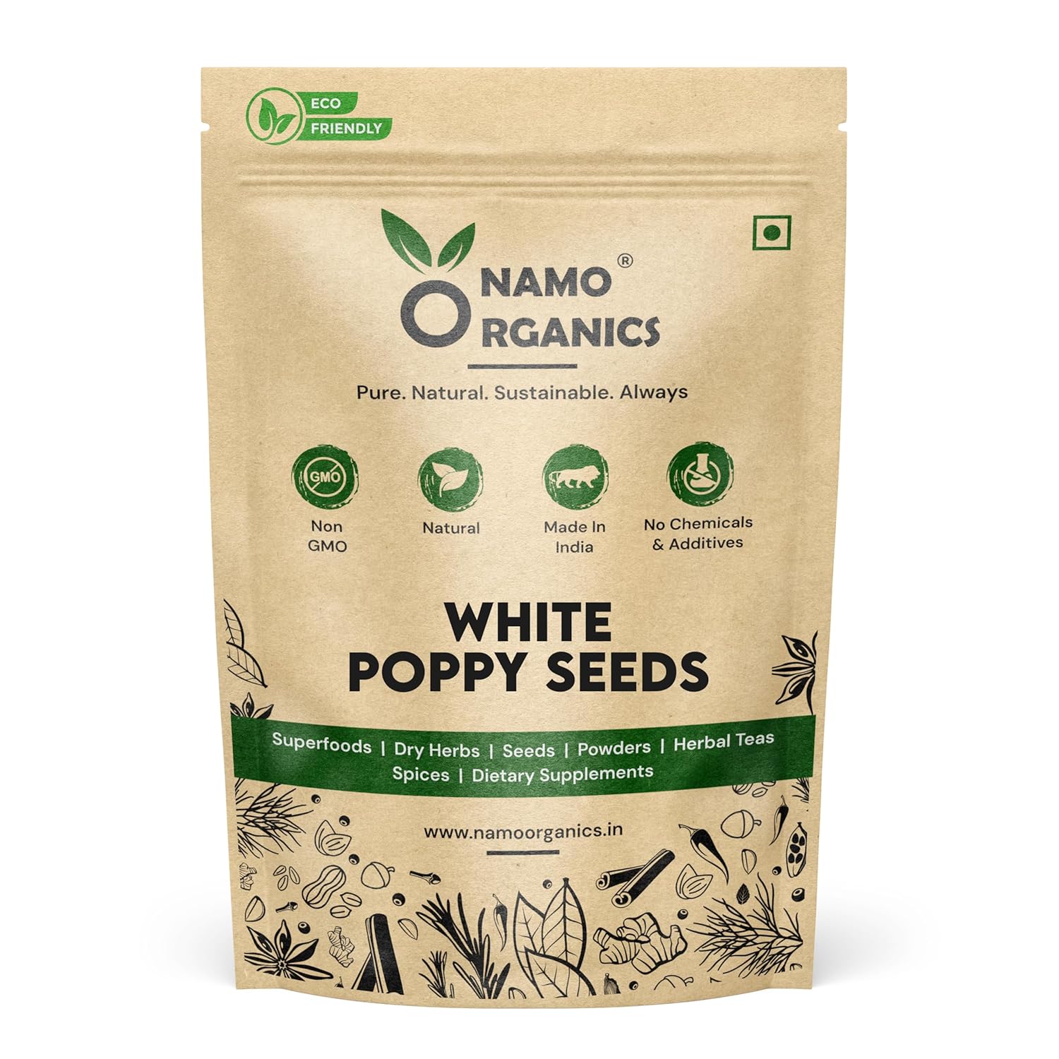 Namo Organic - 300g - White Posto Poppy Seeds - Unadulterated Khus Khus | khas khas dana | 100% Pure | | Direct From Farmers