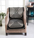 Nendle Velvet Chenille Fabric Sofa Cover Black 5 Seater Pack of 6
