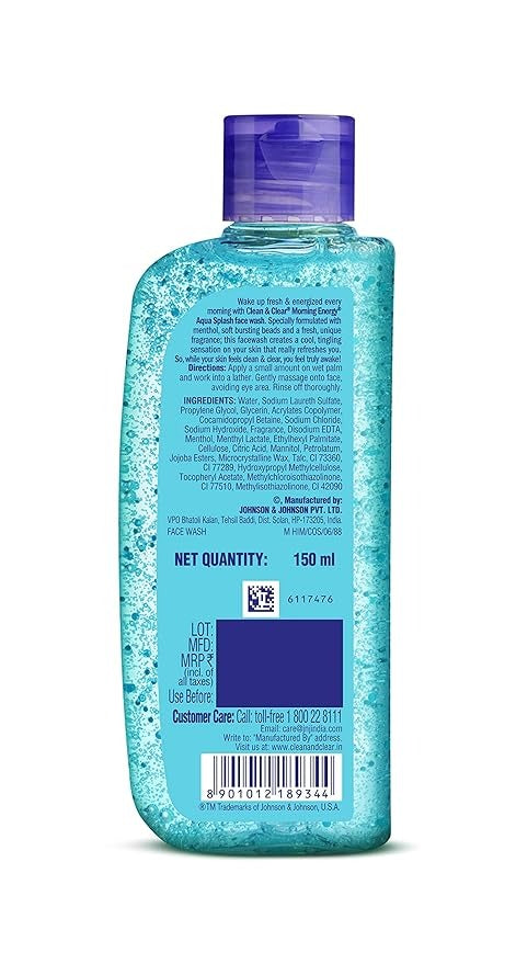 Clean & Clear Morning Energy Aqua Splash Blue - 150 ml