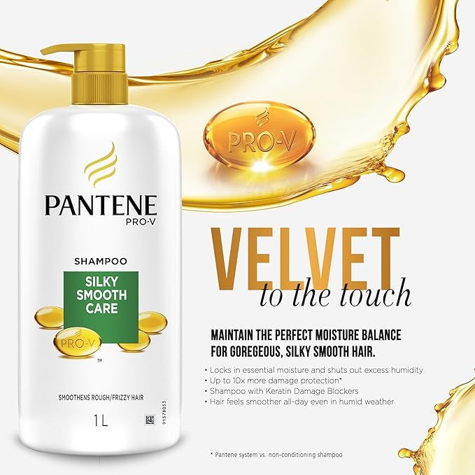 Pantene Silky Smooth Care Shampoo - 1 Litre