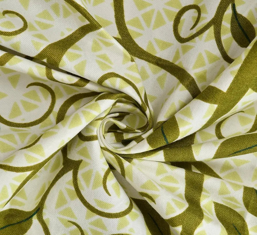 HomeKart Cotton Rajasthani Jaipuri Print Bed Sheet Traditional Floral Double Size Bedsheet with Hand Block Printed 180-200 tc with 2 Pillow Covers White and Light Green