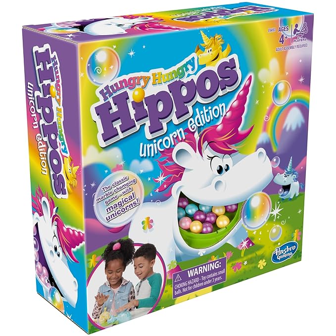 Hasbro Gaming Hungry Hungry Hippos Unicorn Edition Board Game