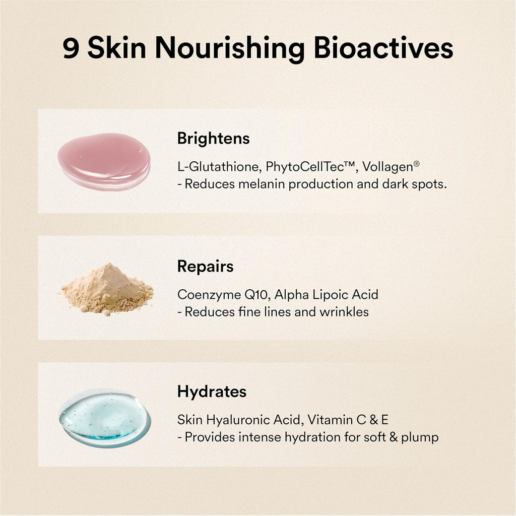 Wellbeing Nutrition Skin Fuel Pro+ | Glutathione, Vit C & E, CoQ10, Vollagen & PhytoCellTech | Reduced Pigmentation & Dark Spots, Brightens Skin Tone, Anti-aging | Valencia Orange Flavour, 28 Servings