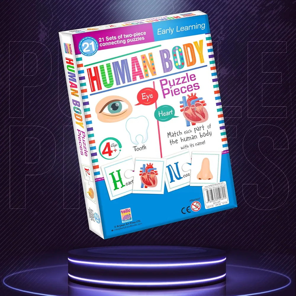 Hello Friend Human Body Jigsaw Puzzle Connecting 2-Piece  for Kids, Childrens and Toddlers Early Learning Educational