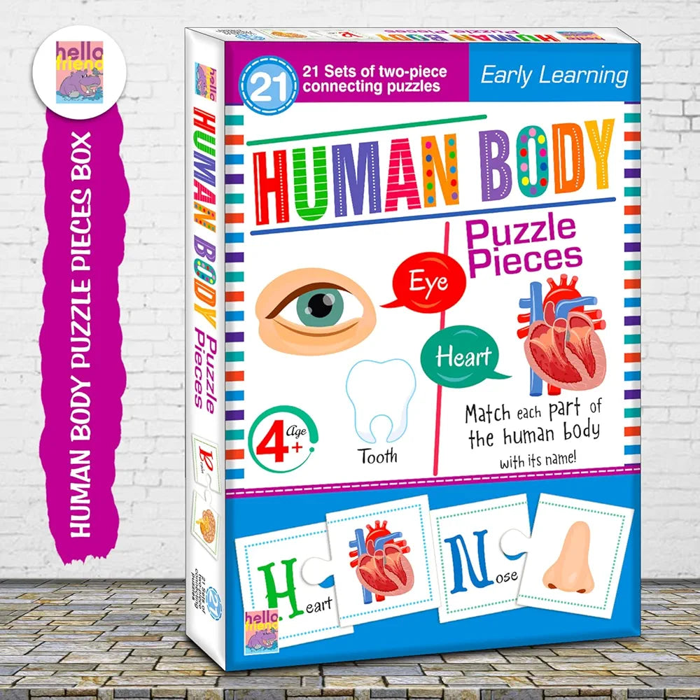 Hello Friend Human Body Jigsaw Puzzle Connecting 2-Piece  for Kids, Childrens and Toddlers Early Learning Educational