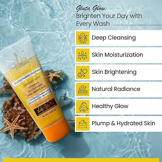 Lio Cosmeds Glutathione & Hyaluronic Acid Refreshing Face Wash with Vitamin C - 70 gms