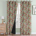 Cloth Fusion Blackout Printed Premium Door Curtains 7 Feet Long Set of 2 Blue Garden