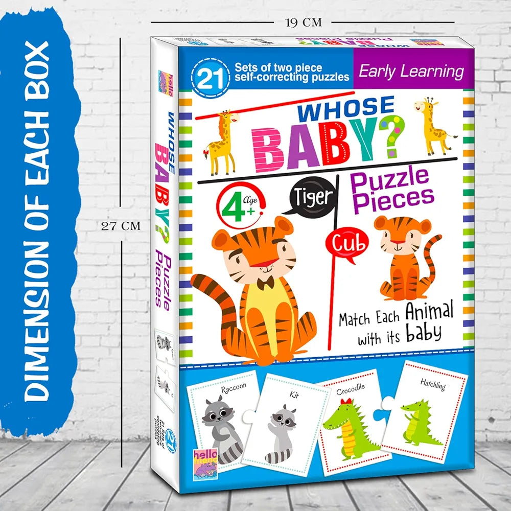 Hello Friend Whose Baby Jigsaw Puzzle? Connecting 2-Piece  for Kids, Childrens and Toddlers – Early Learning Educational